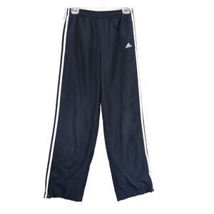 Adidas Men's M Navy White Stripe Retro Track Pants, Zipper Leg Y2K Streetwear